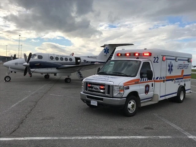 Patient care inside ambulance