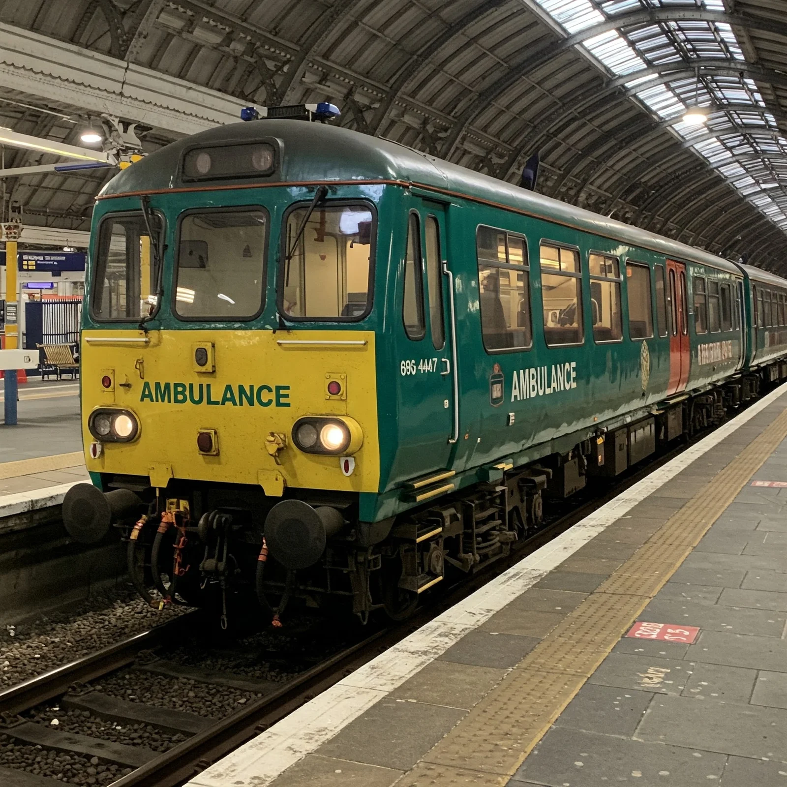 Train ambulance service for long-distance patient transport